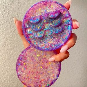 Lash Storage - Custom made with Purple Glitter